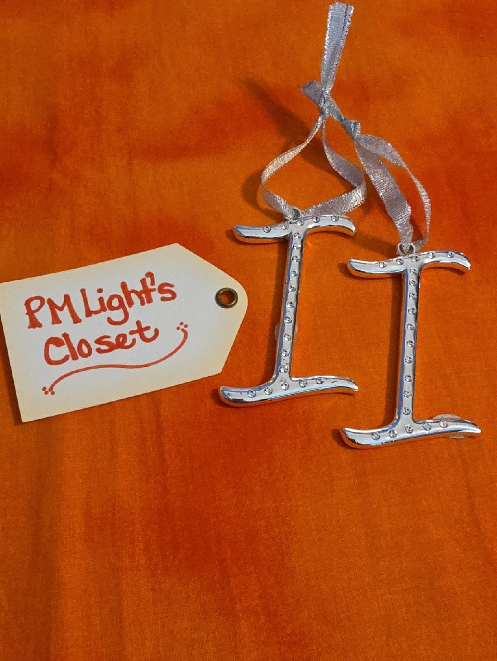 Harvey Lewis Silver Initial 'I' Holiday Ornaments - Set of 2